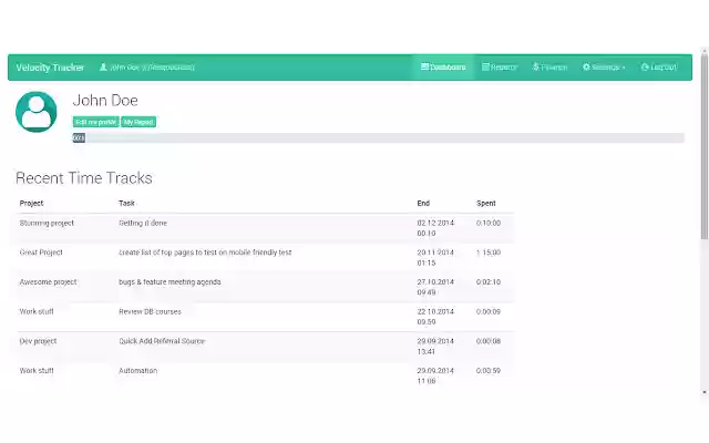 Velocity Tracker  from Chrome web store to be run with OffiDocs Chromium online