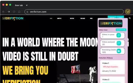Verifiction: Deepfake Detection, Protection and Authorization from Chrome web store to be run with OffiDocs Chromium online Verifiction: Deepfake Detection, Protection and Authorization from Chrome web store to be run with OffiDocs Chromium online