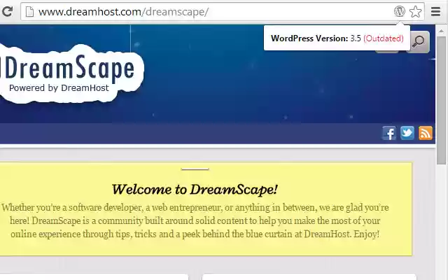 Version Check for WordPress  from Chrome web store to be run with OffiDocs Chromium online