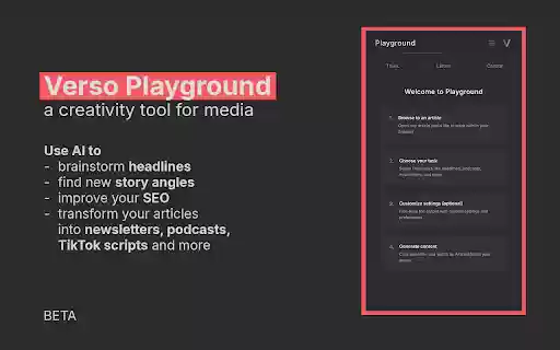 Verso Playground  from Chrome web store to be run with OffiDocs Chromium online