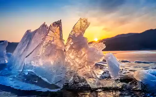 very large beautiful chunk ice sunrise winter  from Chrome web store to be run with OffiDocs Chromium online