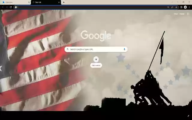 Тема браузера Veterans Day из интернет-магазина Chrome будет работать с OffiDocs Chromium онлайн
