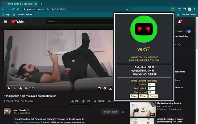 vexYT  from Chrome web store to be run with OffiDocs Chromium online
