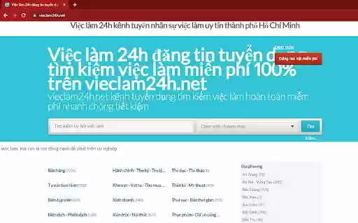 Việc làm 24h tuyển dụng việc làm  from Chrome web store to be run with OffiDocs Chromium online
