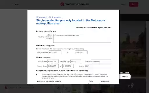 Victoria Real Estate Statement of Information from Chrome web store to be run with OffiDocs Chromium online Victoria Real Estate Statement of Information from Chrome web store to be run with OffiDocs Chromium online