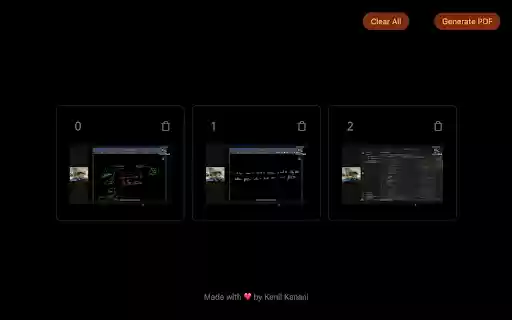 Vid2PDF  from Chrome web store to be run with OffiDocs Chromium online
