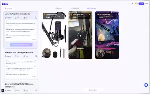 VidAU Video Downloader  Video Ads Creator  from Chrome web store to be run with OffiDocs Chromium online