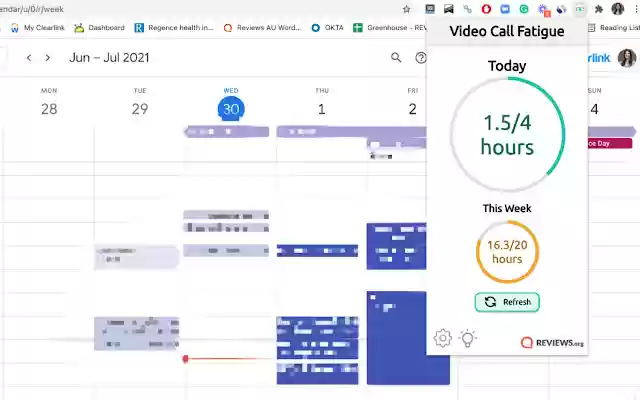Video Call Fatigue  from Chrome web store to be run with OffiDocs Chromium online