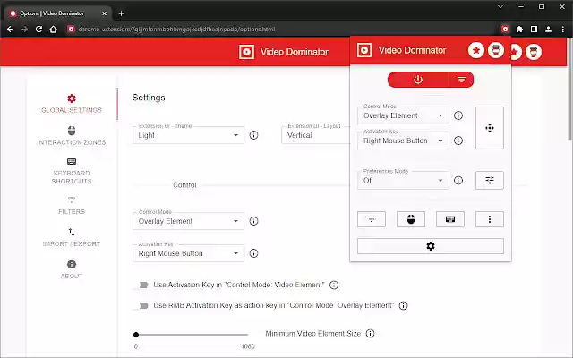 Video Dominator  from Chrome web store to be run with OffiDocs Chromium online