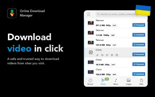Video Downloader by ODM  from Chrome web store to be run with OffiDocs Chromium online