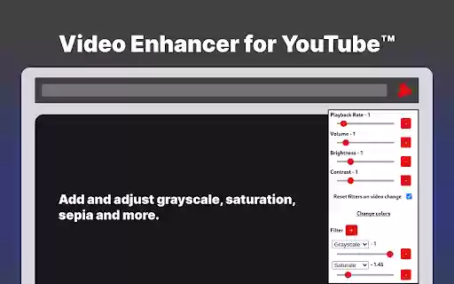 Video Enhancer for YouTube™  from Chrome web store to be run with OffiDocs Chromium online