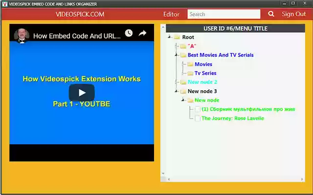 Videospick Extension  from Chrome web store to be run with OffiDocs Chromium online