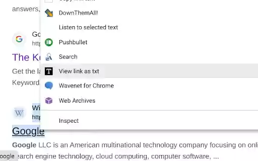 View webpage as TXT  from Chrome web store to be run with OffiDocs Chromium online