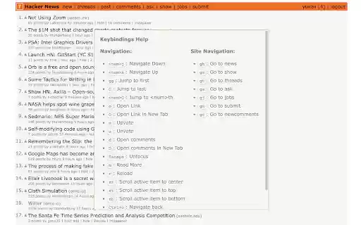 Vimify Hackernews  from Chrome web store to be run with OffiDocs Chromium online