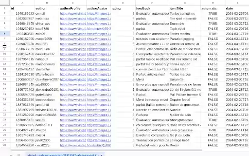 Vinted Reviews Exporter  from Chrome web store to be run with OffiDocs Chromium online