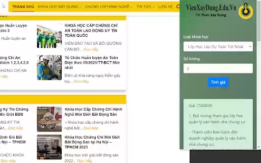 Viện Xây Dựng  from Chrome web store to be run with OffiDocs Chromium online