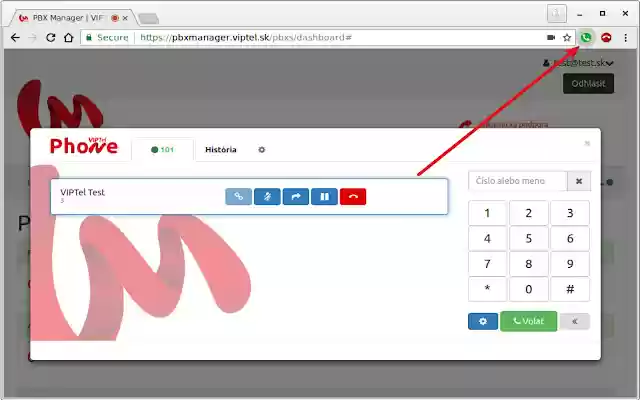 VIPTel-Telefon: Anruf vom Chrome-Webshop annehmen, um mit OffiDocs Chromium online ausgeführt zu werden