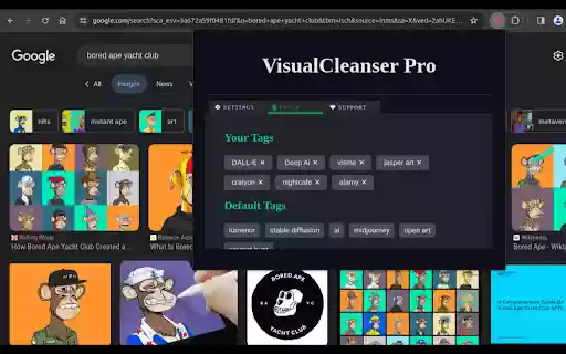 VisualCleanser Pro  from Chrome web store to be run with OffiDocs Chromium online