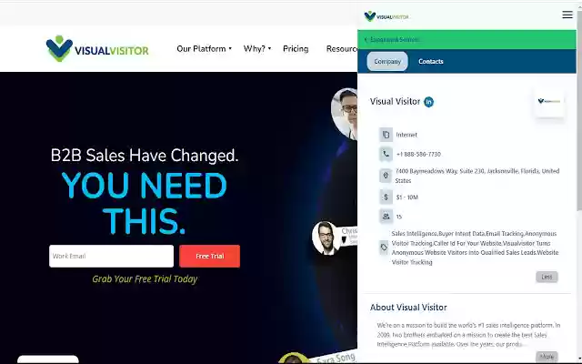 Visual Visitor Easily find B2B contact info from Chrome web store to be run with OffiDocs Chromium online Visual Visitor Easily find B2B contact info from Chrome web store to be run with OffiDocs Chromium online