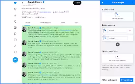 Visual Web Scraper  from Chrome web store to be run with OffiDocs Chromium online