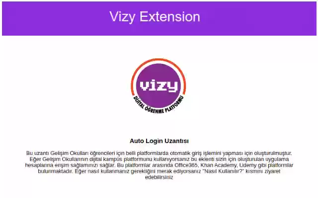 Vizy Dijital Öğrenme Platformu from Chrome web store to be run with OffiDocs Chromium online Vizy Dijital Öğrenme Platformu from Chrome web store to be run with OffiDocs Chromium online