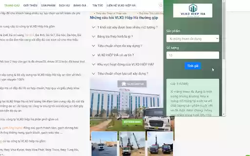 VLXD Hiệp Hà  from Chrome web store to be run with OffiDocs Chromium online