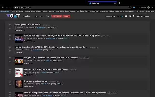 Voat Sidebar Hider  from Chrome web store to be run with OffiDocs Chromium online