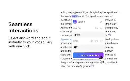 Vocabo  from Chrome web store to be run with OffiDocs Chromium online