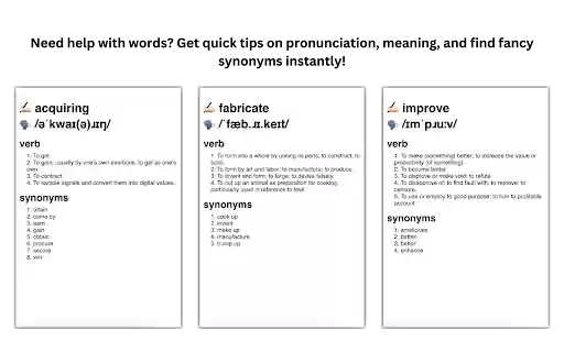 Vocabulary Builder App Lexify  from Chrome web store to be run with OffiDocs Chromium online