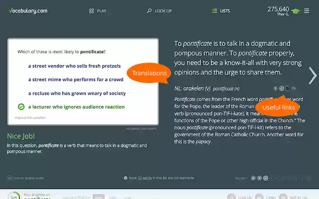 Vocabulary.com Enhancer  from Chrome web store to be run with OffiDocs Chromium online