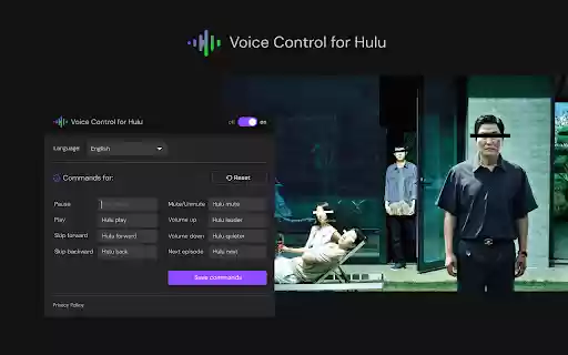 Voice Control for Hulu  from Chrome web store to be run with OffiDocs Chromium online