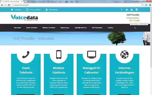 Voicedata Click–2–Dial  from Chrome web store to be run with OffiDocs Chromium online