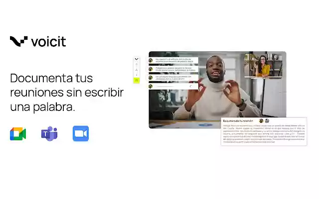 Voicit: Resúmenes automáticos de reuniones  from Chrome web store to be run with OffiDocs Chromium online