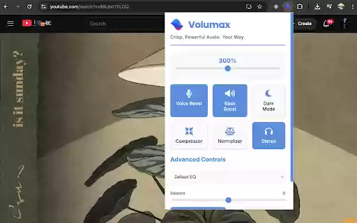 Volumax Volume Booster  from Chrome web store to be run with OffiDocs Chromium online
