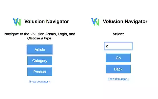 Volusion Navigator  from Chrome web store to be run with OffiDocs Chromium online