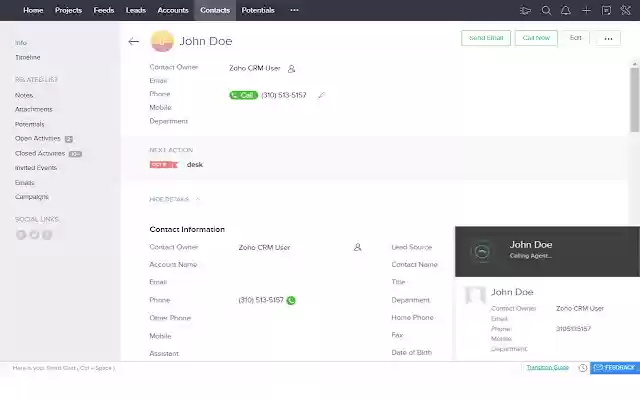 VonageConnect for Zoho CRM  from Chrome web store to be run with OffiDocs Chromium online