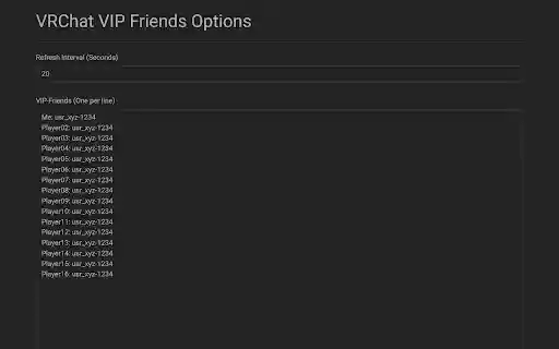 VRChat VIP Friends QOL Tweak for VRChat Web  from Chrome web store to be run with OffiDocs Chromium online