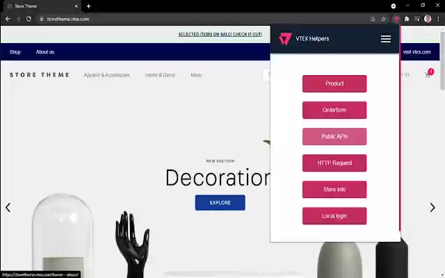 VTEX Utils VHelpx  from Chrome web store to be run with OffiDocs Chromium online