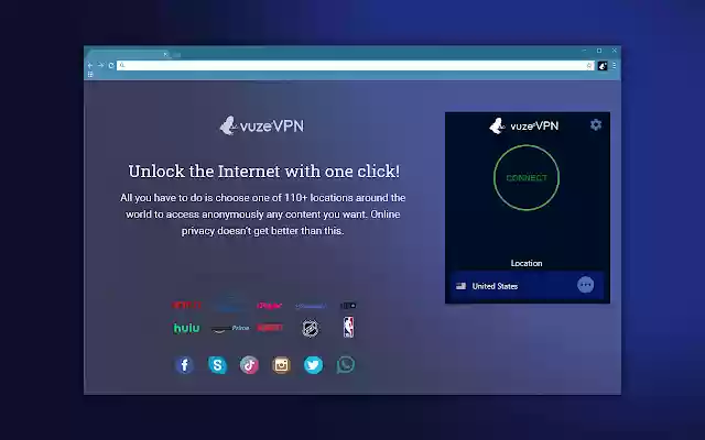 VuzeVPN Proxy  from Chrome web store to be run with OffiDocs Chromium online