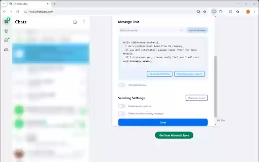 WA Bulk Sender Pro  from Chrome web store to be run with OffiDocs Chromium online