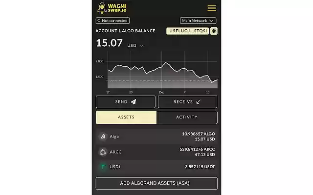 WAGMIswap.io Wallet  from Chrome web store to be run with OffiDocs Chromium online