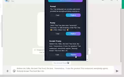 Waiter AI  from Chrome web store to be run with OffiDocs Chromium online