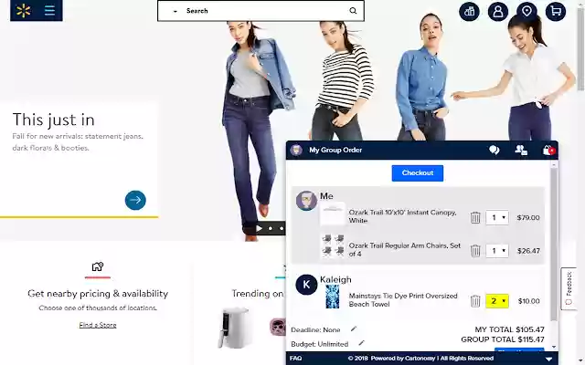 Walmart Group Shopping  from Chrome web store to be run with OffiDocs Chromium online