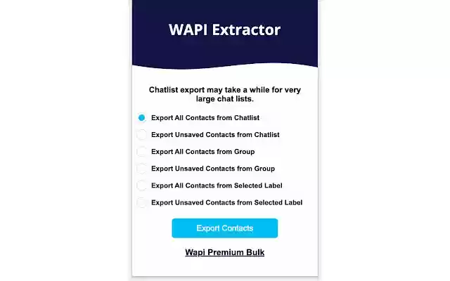 WAPI Extractor  from Chrome web store to be run with OffiDocs Chromium online