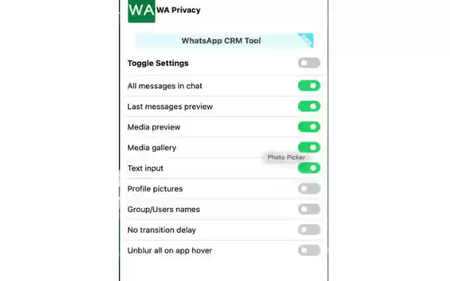 WA Privacy  from Chrome web store to be run with OffiDocs Chromium online