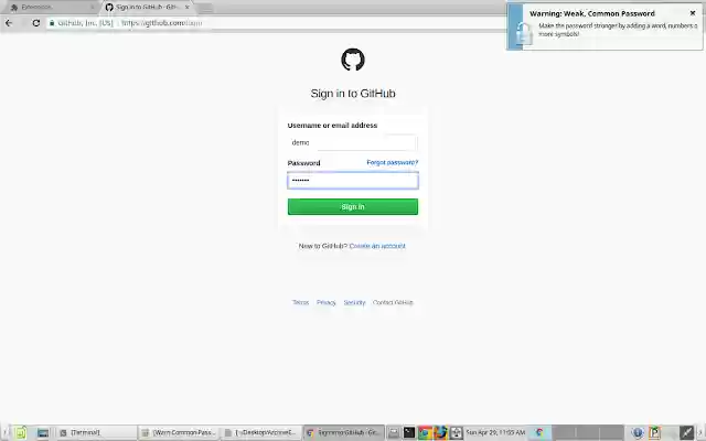 Warn Common Password  from Chrome web store to be run with OffiDocs Chromium online