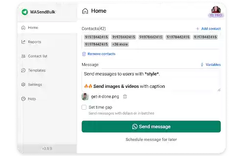 WASendBulk Bulk WhatsApp Sender for FREE from Chrome web store to be run with OffiDocs Chromium online WASendBulk Bulk WhatsApp Sender for FREE from Chrome web store to be run with OffiDocs Chromium online