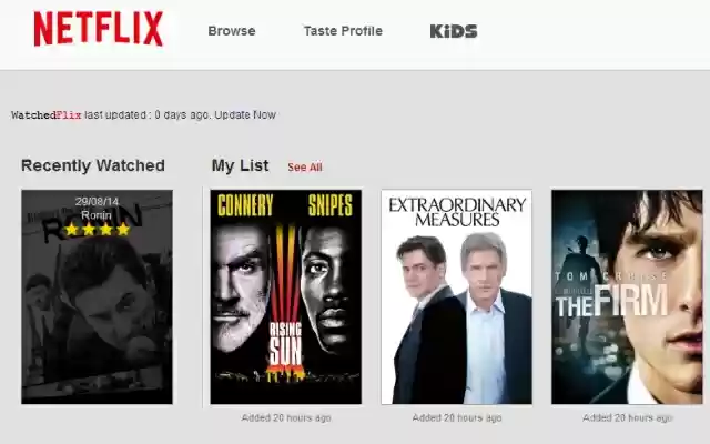 WatchedFlix  from Chrome web store to be run with OffiDocs Chromium online