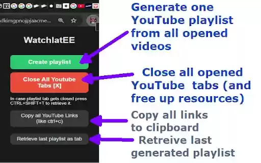 WatchlatEE  from Chrome web store to be run with OffiDocs Chromium online
