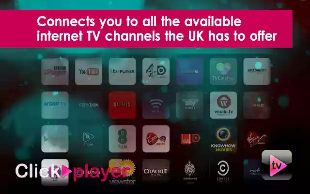 ऑनलाइन टीवी देखें Chrome वेब स्टोर से Clickplayer.tv को OffiDocs क्रोमियम ऑनलाइन चलाने के लिए